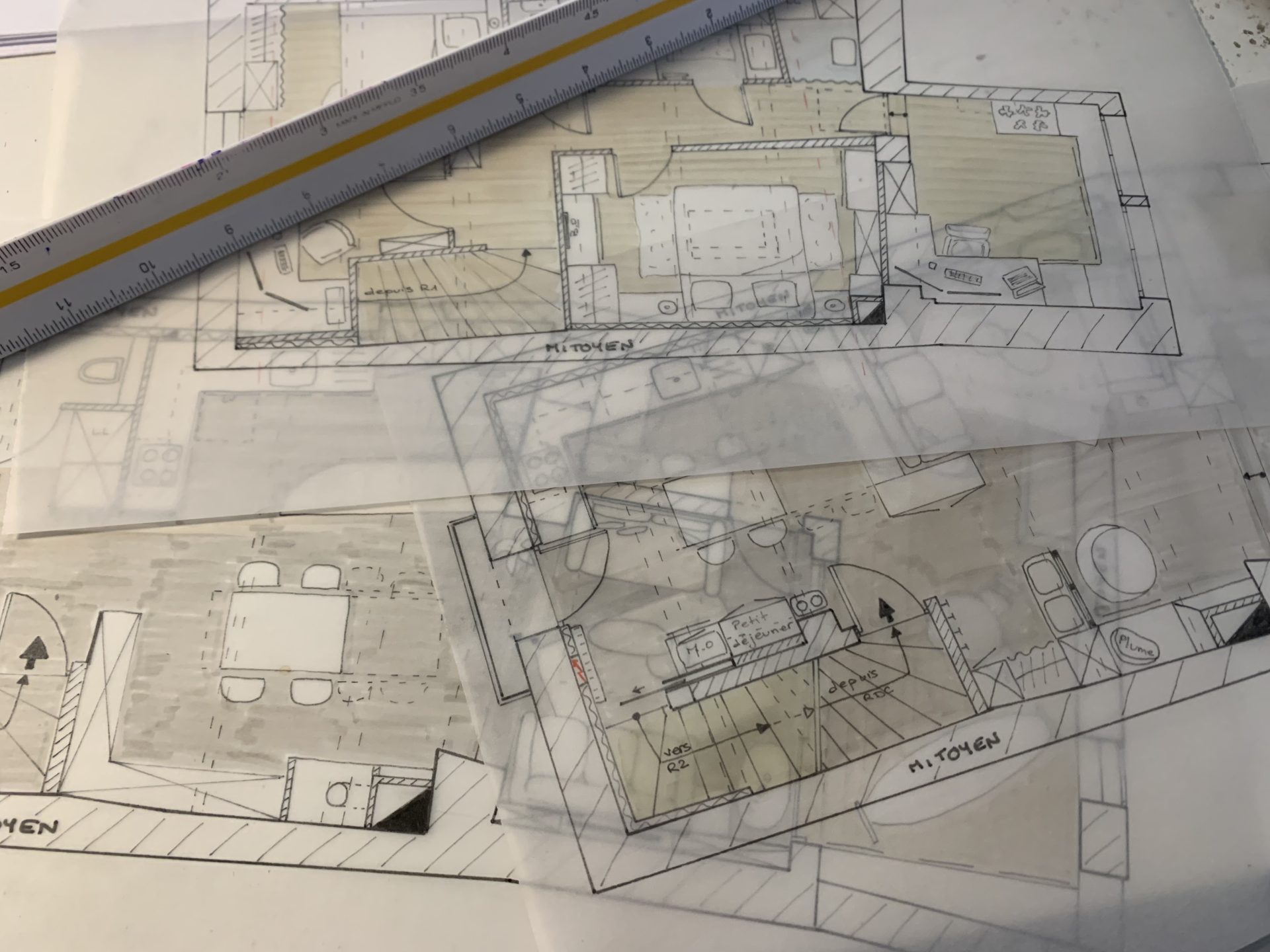 Aperçu d'esquisses de plan d'architecture intérieure